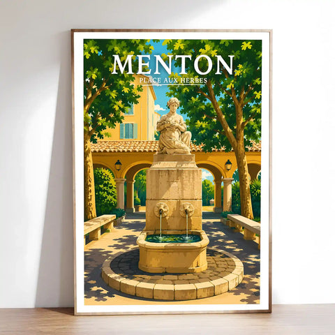 Affiche Menton Place aux Herbes
