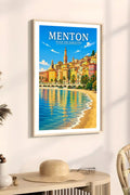 Affiche Menton Plage des Sablettes