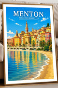 Affiche Menton Plage des Sablettes
