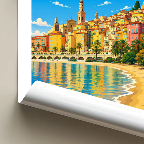 Affiche Menton Plage des Sablettes