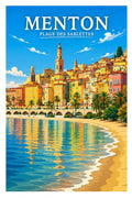 Affiche Menton Plage des Sablettes