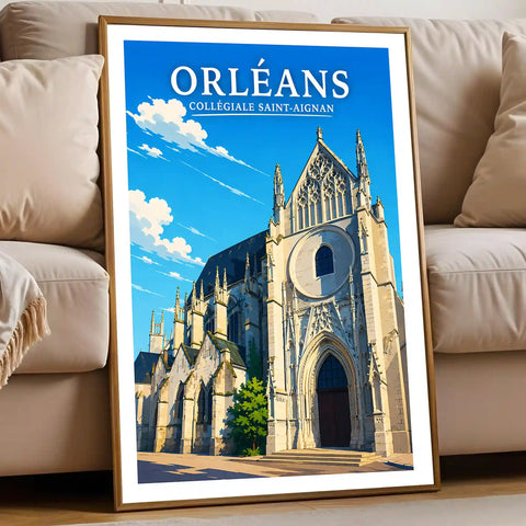 Affiche Orléans Collégiale Saint-Aignan