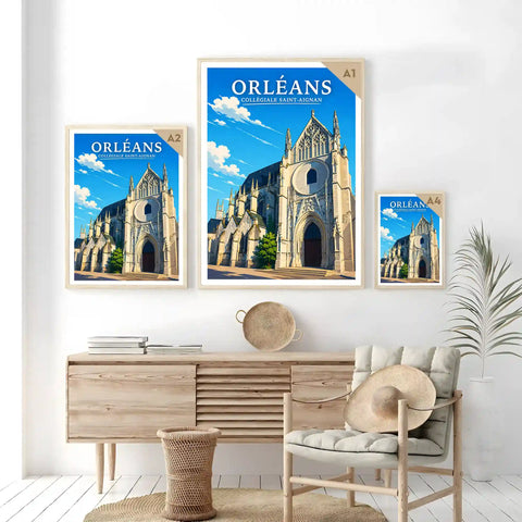 Affiche Orléans Collégiale Saint-Aignan