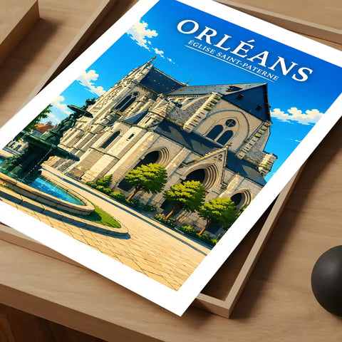 Affiche Orléans Église Saint-Paterne