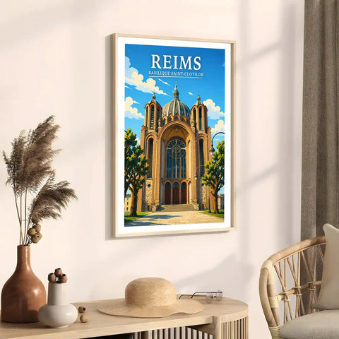 Affiche Reims Basilique Saint-Clotilde