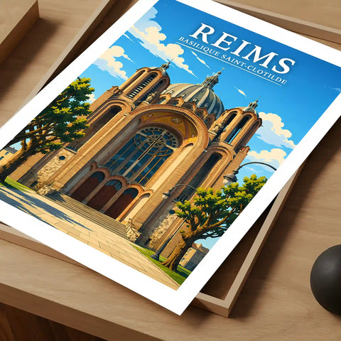 Affiche Reims Basilique Saint-Clotilde