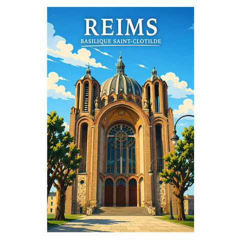 Affiche Reims Basilique Saint-Clotilde