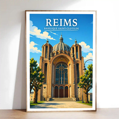 Affiche Reims Basilique Saint-Clotilde