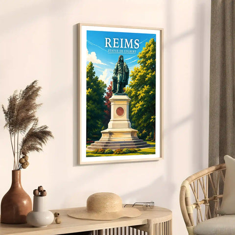 Affiche Reims Statue de Colbert