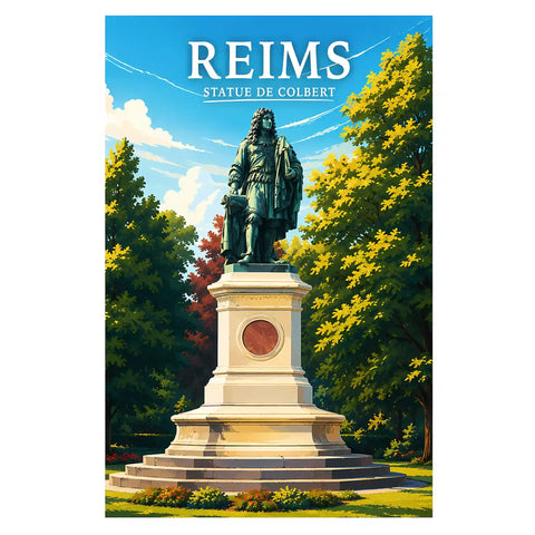 Affiche Reims Statue de Colbert