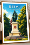 Affiche Reims Statue de Colbert