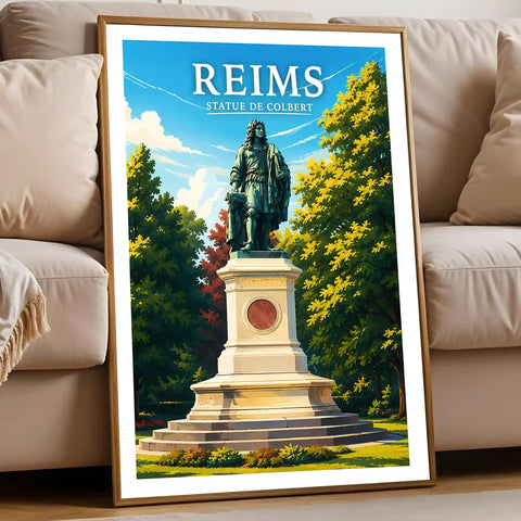 Affiche Reims Statue de Colbert