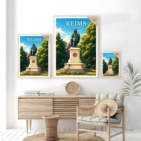 Affiche Reims Statue de Colbert