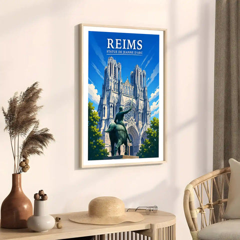 Affiche Reims Statue de Jeanne d'Arc