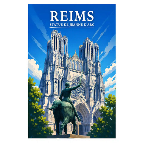 Affiche Reims Statue de Jeanne d'Arc