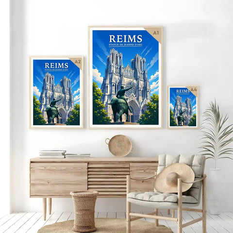 Affiche Reims Statue de Jeanne d'Arc