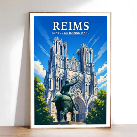 Affiche Reims Statue de Jeanne d'Arc