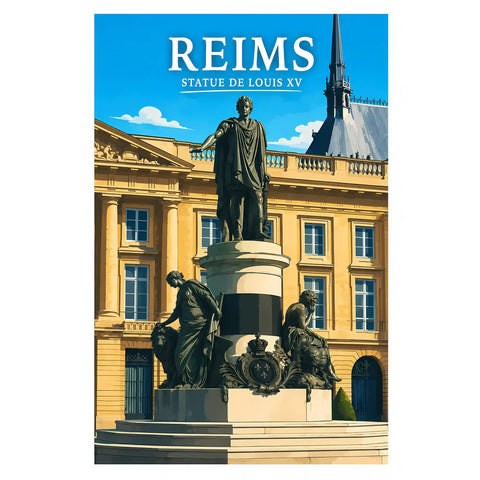 Affiche Reims Statue de Louis XV