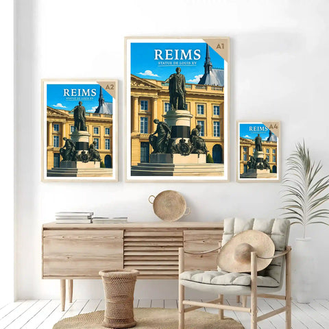 Affiche Reims Statue de Louis XV