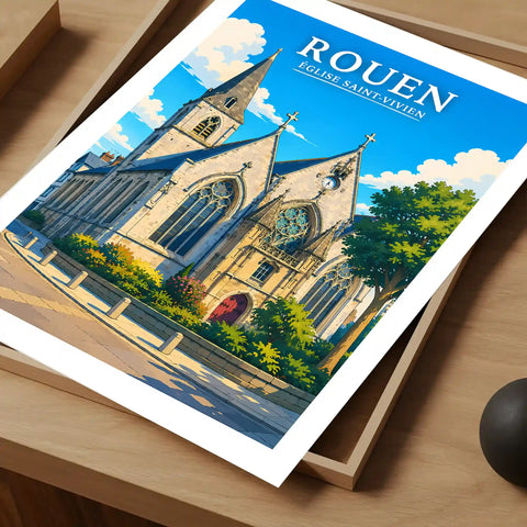 Affiche Rouen Église Saint-Vivien