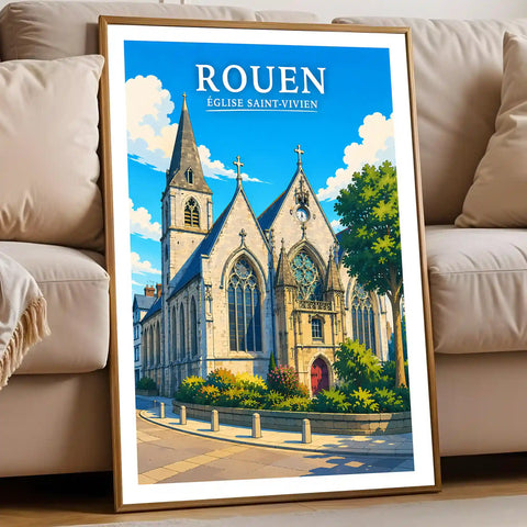 Affiche Rouen Église Saint-Vivien