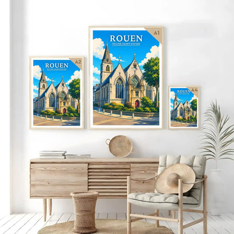 Affiche Rouen Église Saint-Vivien