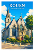 Affiche Rouen Église Saint-Vivien