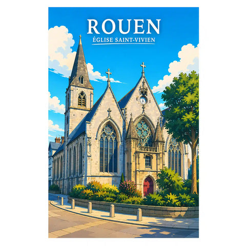 Affiche Rouen Église Saint-Vivien