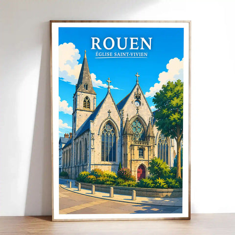 Affiche Rouen Église Saint-Vivien