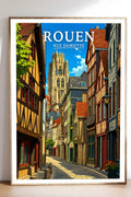 Affiche Rouen Rue Damiette