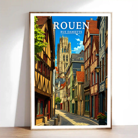 Affiche Rouen Rue Damiette