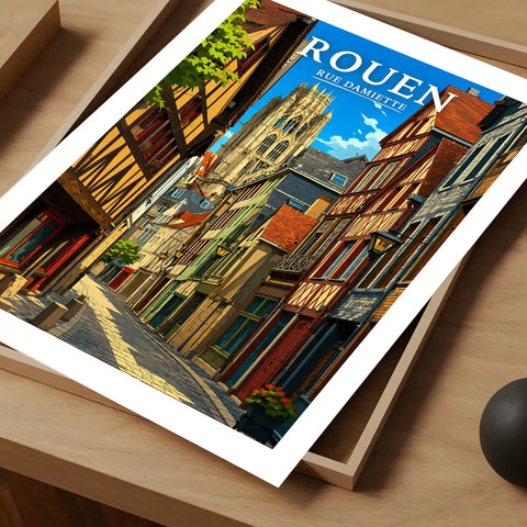 Affiche Rouen Rue Damiette