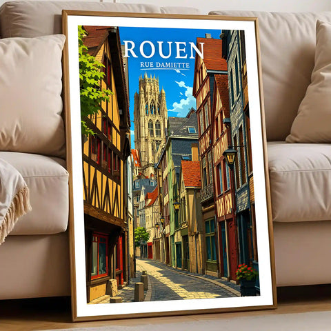 Affiche Rouen Rue Damiette