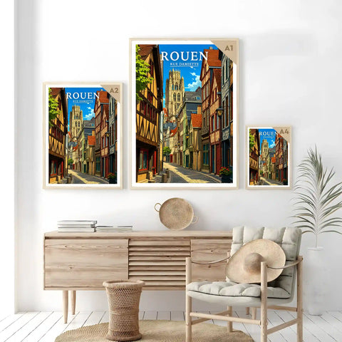 Affiche Rouen Rue Damiette