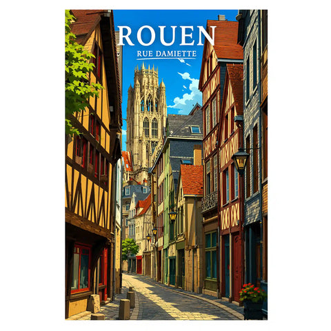 Affiche Rouen Rue Damiette