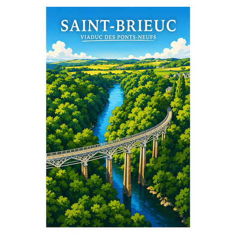 Affiche Saint-Brieuc Viaduc des Ponts-Neufs