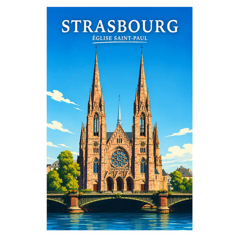 Affiche Strasbourg Église Saint-Paul