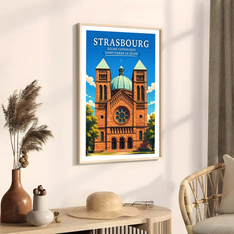 Affiche Strasbourg Église catholique Saint-Pierre-le-Jeune