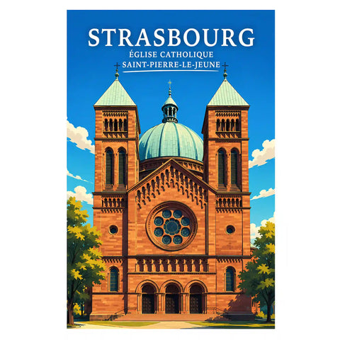 Affiche Strasbourg Église catholique Saint-Pierre-le-Jeune