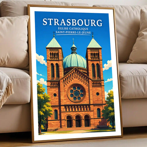 Affiche Strasbourg Église catholique Saint-Pierre-le-Jeune