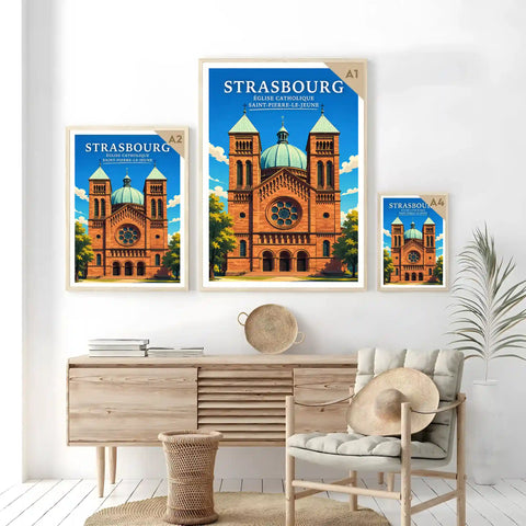 Affiche Strasbourg Église catholique Saint-Pierre-le-Jeune