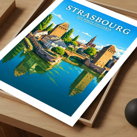 Affiche Strasbourg Les Ponts Couverts