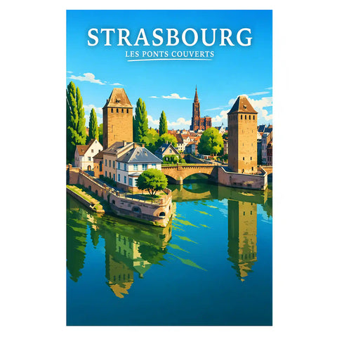 Affiche Strasbourg Les Ponts Couverts
