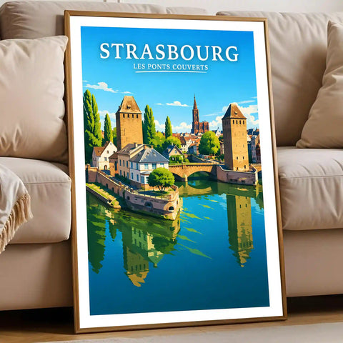 Affiche Strasbourg Les Ponts Couverts