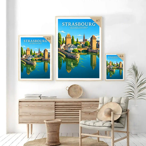 Affiche Strasbourg Les Ponts Couverts