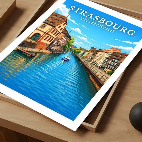 Affiche Strasbourg Quai des Bateliers
