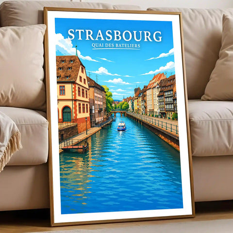 Affiche Strasbourg Quai des Bateliers