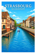 Affiche Strasbourg Quai des Bateliers