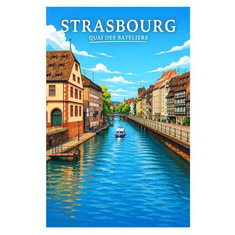 Affiche Strasbourg Quai des Bateliers