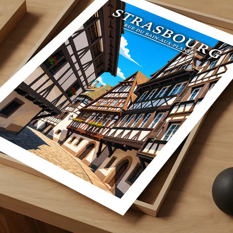 Affiche Strasbourg Rue du Bain-aux-Plantes